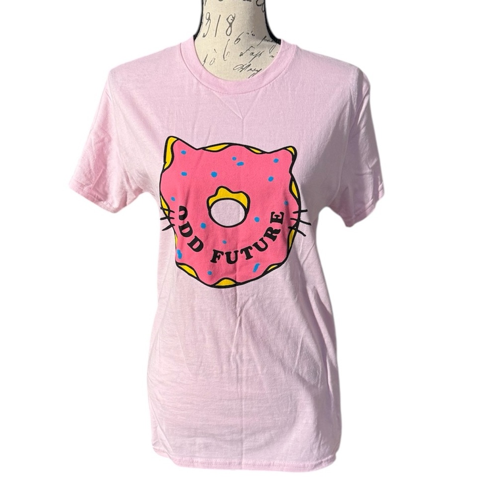 NWT Odd Future Pink Cat Donut Graphic Tee
